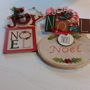 Holiday Joy and Noel Decor Set with Red and Green Accents